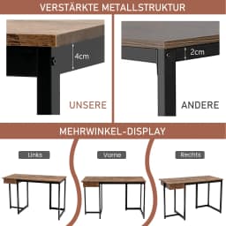 Desk with drawer, 120x55x75 cm, computer table small, office Table Office table Wood PC table