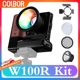 COLBOR W100R Kit 100W 2700-6500K RGBWW Led Video Light with Battery Built-in NFC for Camera Studio Photography Fill Lamp