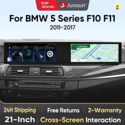 Junsun 21'' Dual Screen Car Radio Multimedia For BMW 5 Series F10 F11 2011-2016 Wireless CarPlay Andorid Auto Co-pilot Display