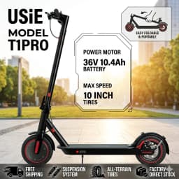 T1/T1 Pro Electric Scooter for Adults, 36V 10.4Ah Battery, 8/10-inch Tubeless Tires, Urban, Portable, Foldable Design