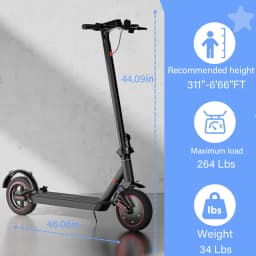 T1/T1 Pro Electric Scooter for Adults, 36V 10.4Ah Battery, 8/10-inch Tubeless Tires, Urban, Portable, Foldable Design