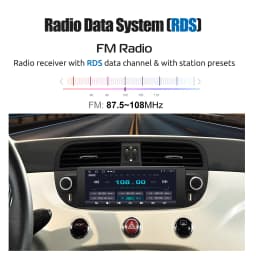 ESSGOO Android 15 4+64G Car Radio For Fiat 500 2007-2015 Wireless Carplay WIFI Navigation Multimedia Player 