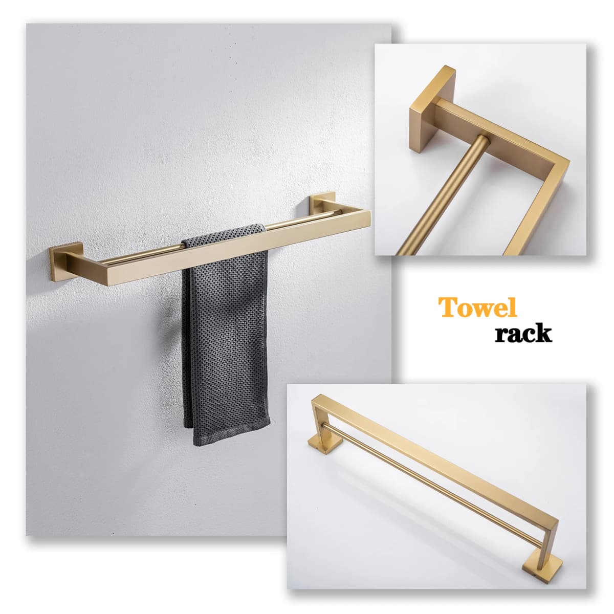 SUS 304 Stainless Steel Bathroom Accessories Wall Monted Toilet Showerroom Towel Rack Bathroom Set