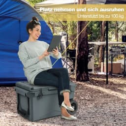 71L Insulated Box Portable Cool Box Grey , Heat Container with Bottle Opener and Drain System, Thermal Box Maximum Load 100 kg