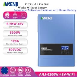 6.2KW 4.2KW Hybrid Solar Inverter 24V 48V Pure Sine Wave 230V 120A 100A Solar Charger MPPT Inverter Off Grid Tie On Grid PV 500V