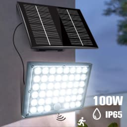Solar LED Floodlight Outdoor Waterproof Spotlight Security Motion Sensor 3 Mode Wall Lighting Lamp for Garage Garden Buildings