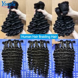 Deep Wave Bulk Human Hair For Braiding 18 20 22 Bulk Braiding 100% Human Hair No Weft For Braiding Wet And Wave Braiding Hair