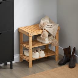 SoBuy FSR02-K shoe rack Bench Shoe Bench made of high quality bamboo with 2 years warranty B50cm