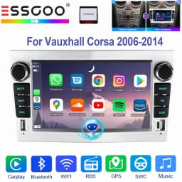 ESSGOO 4+64GB Android 14 Wireless Carplay Android auto For Vauxhall Corsa 2006-2014 Car Stereo Radio GPS NAVI WIFI FM Bluetooth