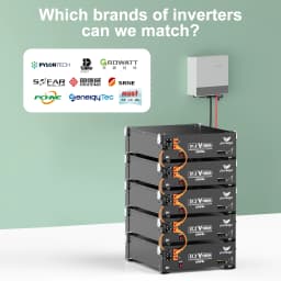 FLLYROWER 48V 100AH LiFePO4 Lithium Battery Pack 5.12KW 8000+Cycles With BMS 100A For Solar Panel Off-Grid Home Battery Storage