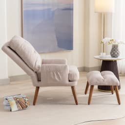 Lounge Chair With Footrest, Backrest 5-stage Adjustable, Tiltable, Chair With Side Shelf