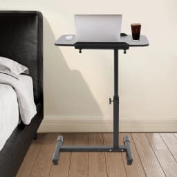 Bedside Table Wear-Resistant Adjustable Hospital and Home Use Bed Table High Stability Rolling Laptop Table for Homes/Offices