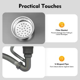 Black Stainless Steel Kitchen Sink Built-in Sink with Soap Dispenser Built-in Sink for Kitchens Bathrooms Laundry Rooms 50x45x20cm