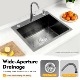Black Stainless Steel Kitchen Sink Built-in Sink with Soap Dispenser Built-in Sink for Kitchens Bathrooms Laundry Rooms 50x45x20cm