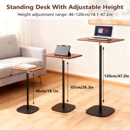 Standing Desk 18-47in Height Adjustabl Computer Laptop Floor Stand, Movable Workstation for Bed Sofa