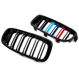 Gloss Black M-Color Kidney Grille Grill for BMW 2012-2018 F30 Sedan F31 Touring 3-Series 328i 335i Dual Line Grille Car Styling