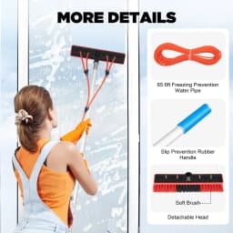 26 Feet Reach Solar Panel Cleaning Brush & Pole Water Fed Pole Kit,Suitable for Windows ,Solar Photovoltaic Panel Cleaning
