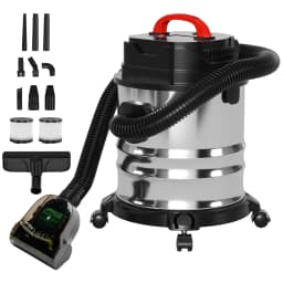 Wet Dry Vacuum Cleaner with 5 Gallon Steel Stainless Canister Tank, Construction Vacuum Cleaner 1800W for Carpet Curtains
