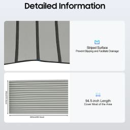 94''x 35'' EVA Foam Teak Flooring Mat Anti-Slip Marine Boat Yacht Decking Sheet Striped Carpet Self-Adhesive Faux Teak Floor Mat