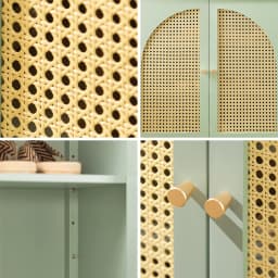 SoBuy FSB72-GR shoe wardrobe kitchen wardrobe sideboard with grid look doors wardrobe buffet storage s wardrobe dresser Green