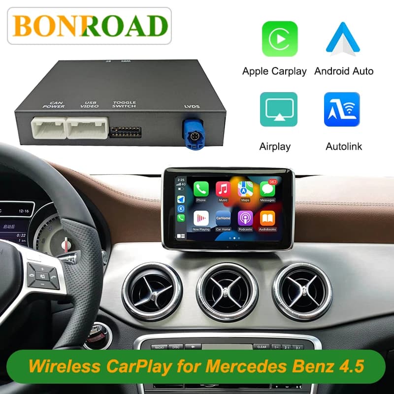 Bonroad Wireless Carplay Android Auto Retrofit Kits for Mercedes Benz a B C E Class Gla Cla Glk Cls W204 W176 W246 Ntg4.5/4.7