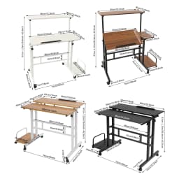 Modern Multi Functional Foldable Desk Floor Standing Computer Desk Adjustable Computer Table