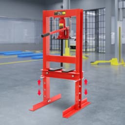 6 Ton Hydraulic Press Heavy Duty H-Frame Shop Press with Manual Hydraulic Pump & 4 Adjustable Heights for Bearing Bushings