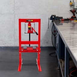 6 Ton Hydraulic Press Heavy Duty H-Frame Shop Press with Manual Hydraulic Pump & 4 Adjustable Heights for Bearing Bushings