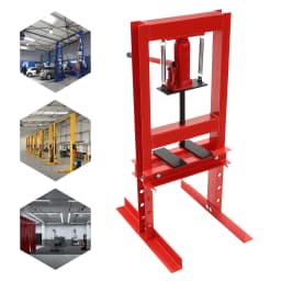 6 Ton Hydraulic Press Heavy Duty H-Frame Shop Press with Manual Hydraulic Pump & 4 Adjustable Heights for Bearing Bushings