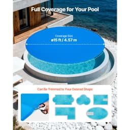 SucceBuy Solar Pool Cover with Bubble & PE Material Daytime Heat Absorption Nighttime Heat Retention Heat Retaining Solars Cover