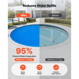 SucceBuy Solar Pool Cover with Bubble & PE Material Daytime Heat Absorption Nighttime Heat Retention Heat Retaining Solars Cover