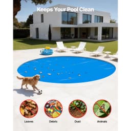 SucceBuy Solar Pool Cover with Bubble & PE Material Daytime Heat Absorption Nighttime Heat Retention Heat Retaining Solars Cover