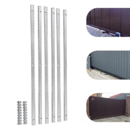 6Pcs Sliding Door Gear Rack 6*1m 0.47inch Thick Predrilled Sliding Gate Opener Rails Compatible with Most Sliding Door Motors