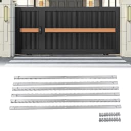6Pcs Sliding Door Gear Rack 6*1m 0.47inch Thick Predrilled Sliding Gate Opener Rails Compatible with Most Sliding Door Motors