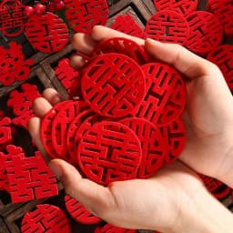 Mini Double Happiness Love Character Chinese Traditional Wedding Confetti Banquet Party Supplies Marriage Room Decoration
