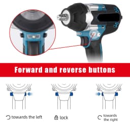 1800N.M 1/2" Brushless Impact Wrench for Makita 18V, Cordless Lithium Battery Power Tool, Heavy Duty for Nut Bolt, Car Repair