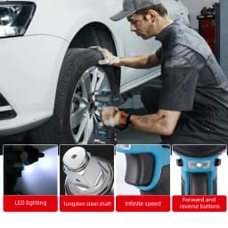 1800N.M 1/2" Brushless Impact Wrench for Makita 18V, Cordless Lithium Battery Power Tool, Heavy Duty for Nut Bolt, Car Repair