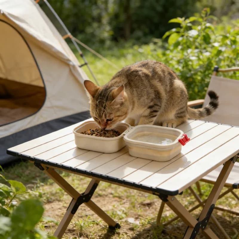 Outdoor Collapsible Double-layer Pet Bowl New Arrival Portable Dog Cat Feeding Water Bowl Travel Foldable Food Water Container