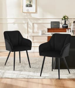 Set of 4 Upholstered Velvet Chair Dining Room Chair Kitchen Chair with Soft Backrest