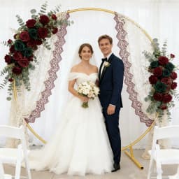 Circular Metal Arch Stand Wedding Round Balloon Arch Flower Gold Background Arch Backdrop Decoration Birthday Party DIY Decor