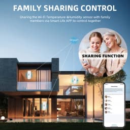 3pcs or 4pcs Tuya WiFi Temperature Humidity Sensor Remote Monitor for Smart Home Compatible with Alexa Google Assistant