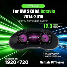 Digital Cluster Dashboard For SKODA Octavia 2014-2018 years Instrument Panel Virtuele Cockpit Speedometer