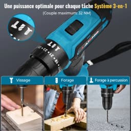 21V Cordless Drill Driver Set,2-Speed 1350RPM, 24-Piece Kit, 2 Battery Electric Screwdriver with 32 Torque Settings for Home DIY