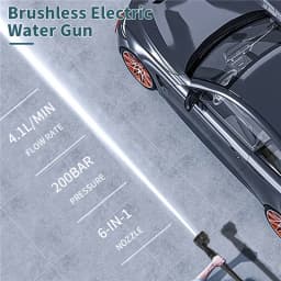 200Bar Brushless Electric High Pressure Washer Water Gun 6IN1 Cordless Car Washer Cleaning Garden For Makita 18V Battery
