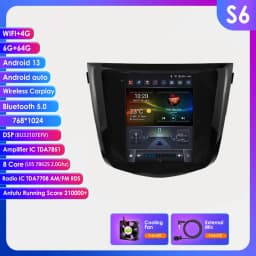 9.7inch 2DIN Android 13 Car Radio for Nissan Qashqai J11/X-Trail 3 T32 2013-2017 Multimedia Stereo Wireless Carplay 360Camera