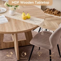 EGOONM Nordic Round Table Solid Wood Dining Table Library Center Medieval Rounded Table Balcony Living Room Home Furniture 120cm