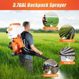 3.7Gal Large Capacity Backpack Sprayer Gas Powered 2-stroke Motor 41.5CC 7500r/min Spraying Machine