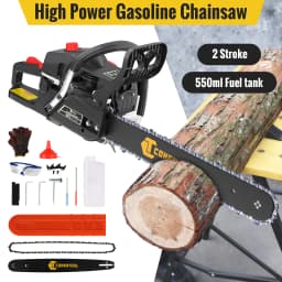 CONENTOOL 58CC Oil Chainsaw 18 Inch Woods Cutting Machine Power Tools Cordless 2-Stroke Petrol Engine 550ml Garden Logging Tools