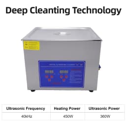 Ultrasonic Cleaning Machine 15/30L Digital Jewelry Cleaner 40kHz with Heater Stainless Steel Adjustable Time and Temperature for