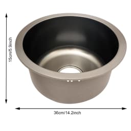 Grey Round Sink Kitchen Renovation Sink Round Single Sink Small Basin Round Basin for Bathroom
